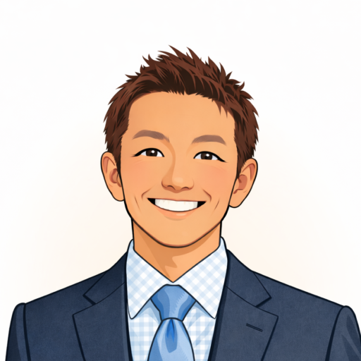 社会福祉士矢島真一の顔写真のイラスト